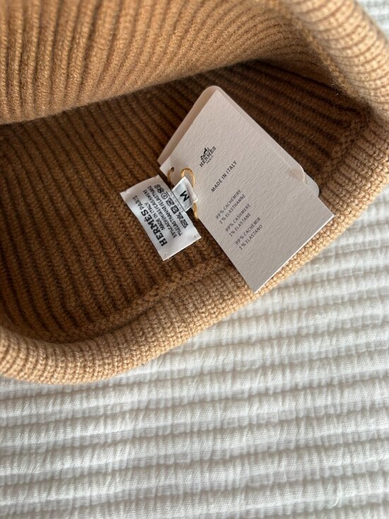 Hermès Camel Cashmere Beanie